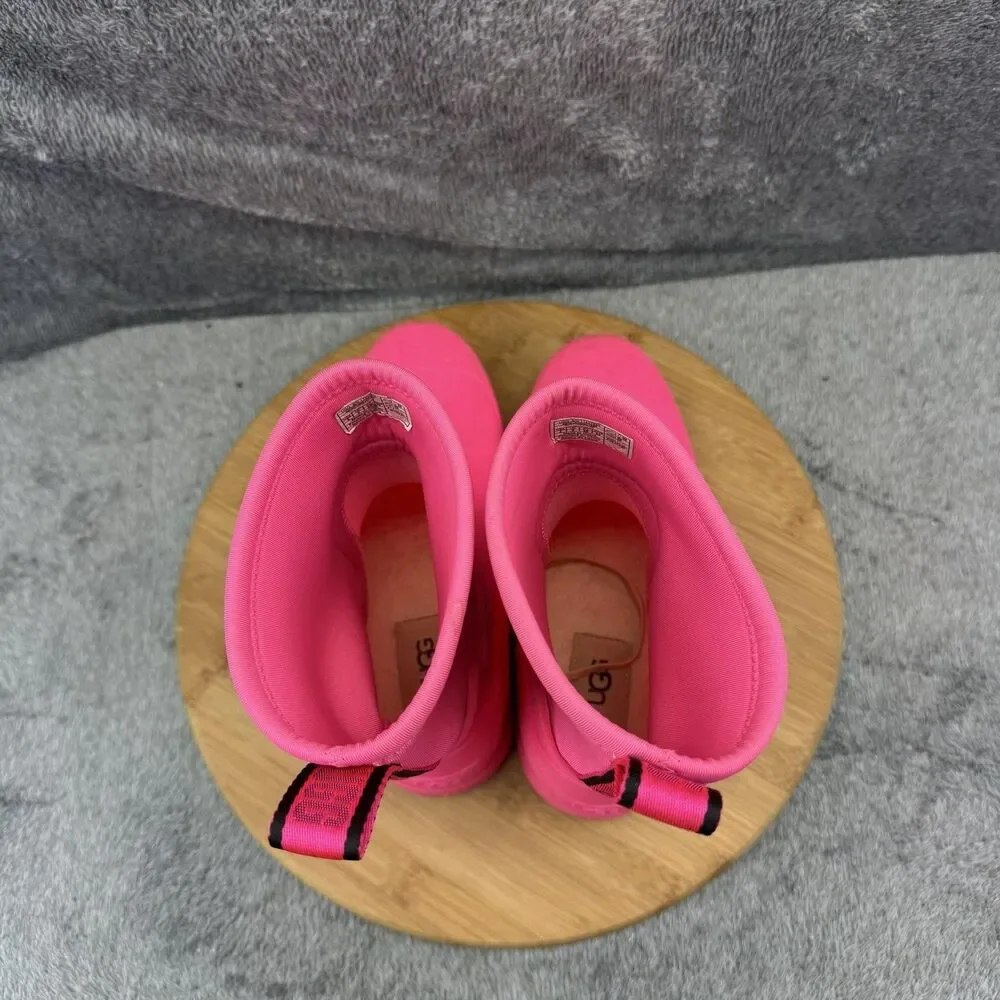 UGG Rain Boots Girls Size 3 Pink Rubber Waterproof Pull On Ankle FW1022L